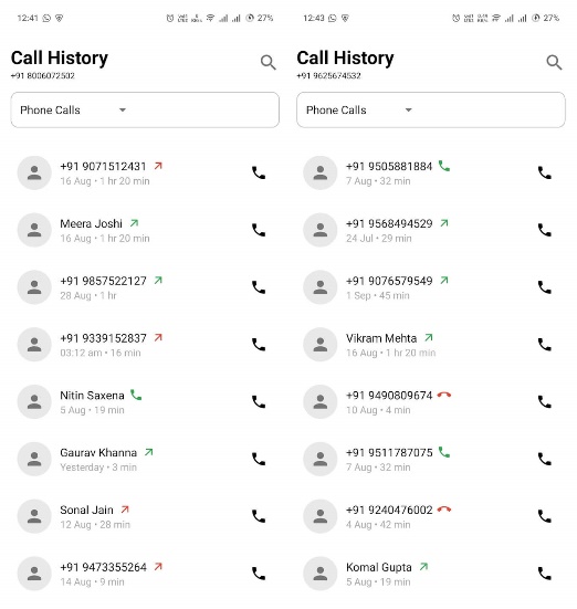 Figure 3. Screenshots from Google Play